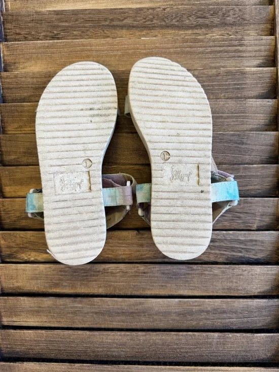 Jellypop Girls Pastel Tie-Dye Strap Sandals in Purple, Blue, Green Velcro Size 1 - Picture 4 of 4